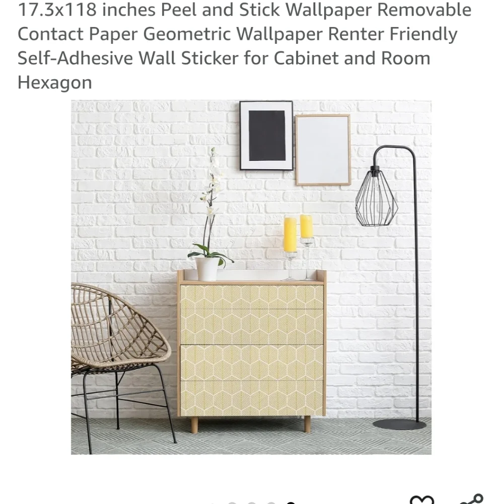 Geometric Hexagon Peel and Stick Wallpaper - Gold New 17.3×118inch
